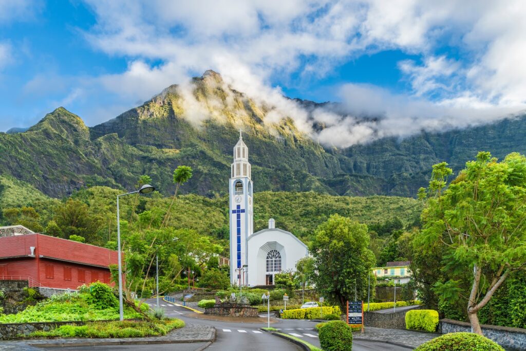 cilaos town in cirque de cilaos, la reunion island